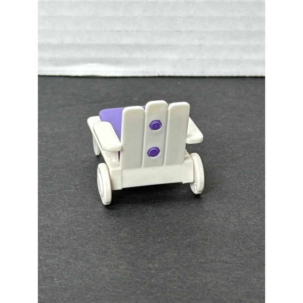 Vintage Fisher Price Sweet Streets Pool Lounge Chair White Purple Miniature